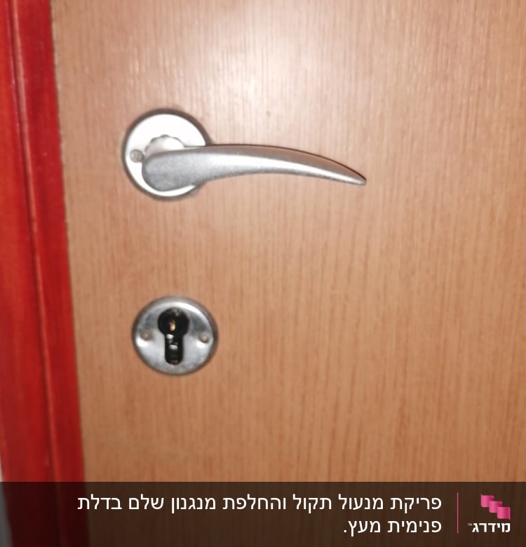 ידית ודלת עם חור מנעול עגול